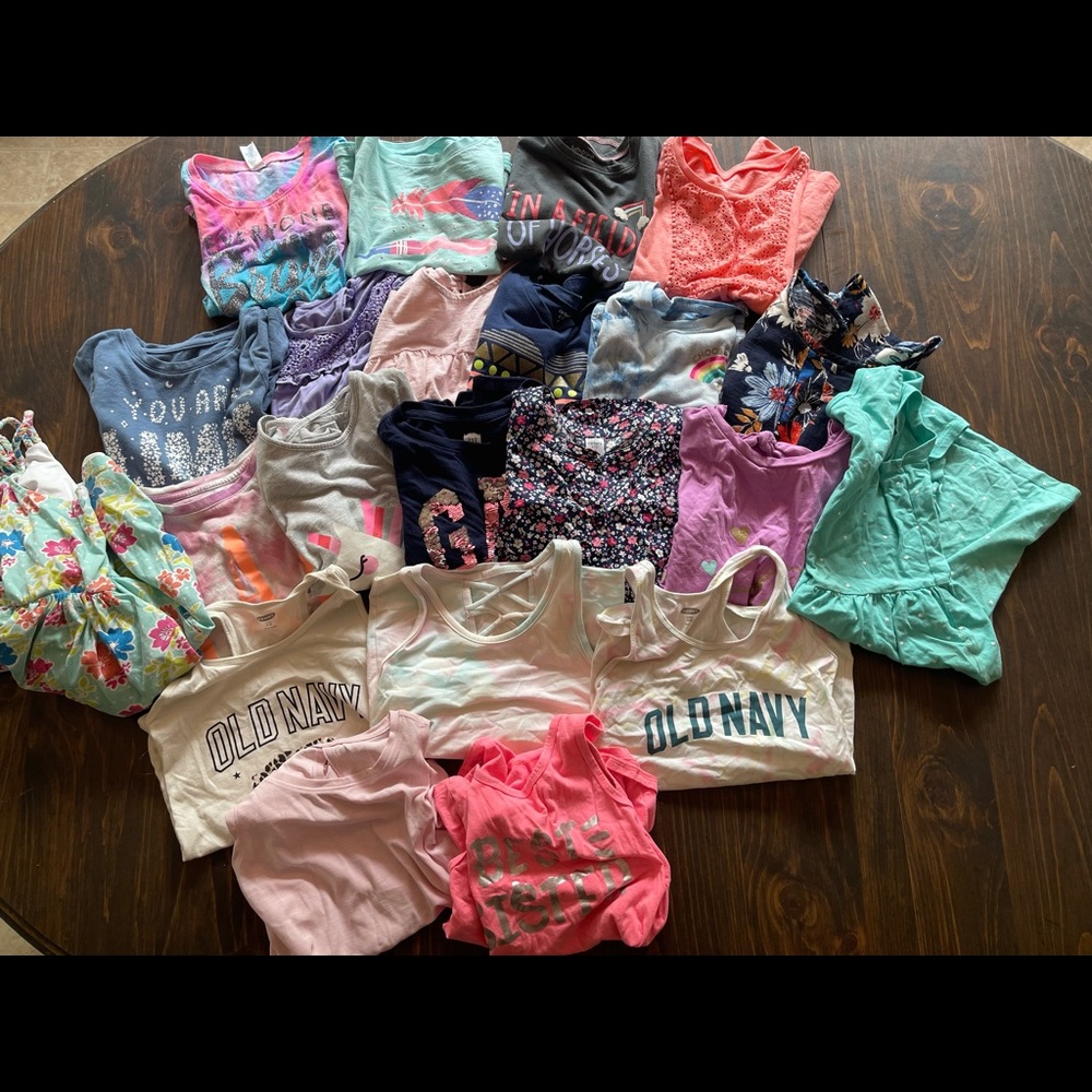 15  T-shirts
5 tank top
2 dresses 
All brand name